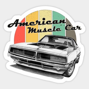 American Muscle car V8 Engine Sticker